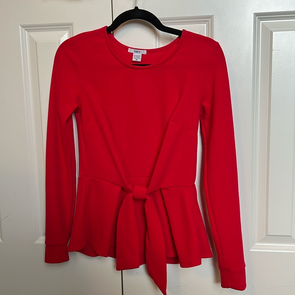 Bar III Red Peplum Blouse